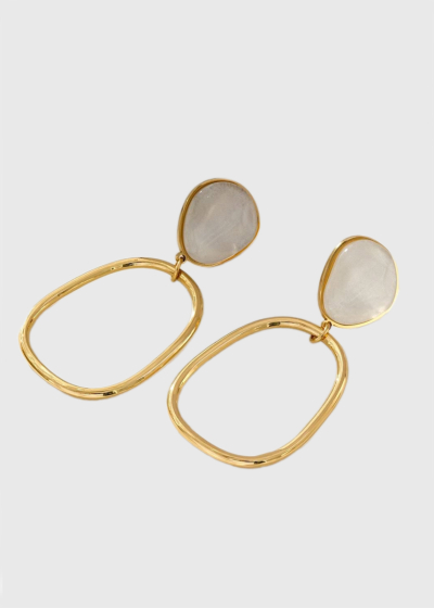 Crystal gold-colored earrings