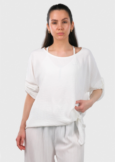 Carolina белая блузка на завязках