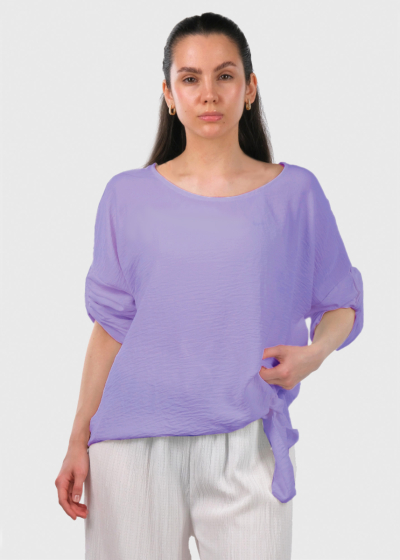 Carolina лиловая блузка на завязках