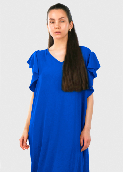 Tansy blue dress with frill details