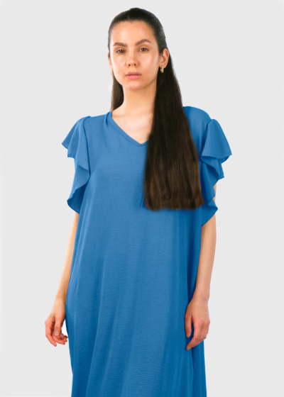 Tansy blue dress with frill details