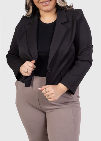 Audrina Plus Size black cropped blazer