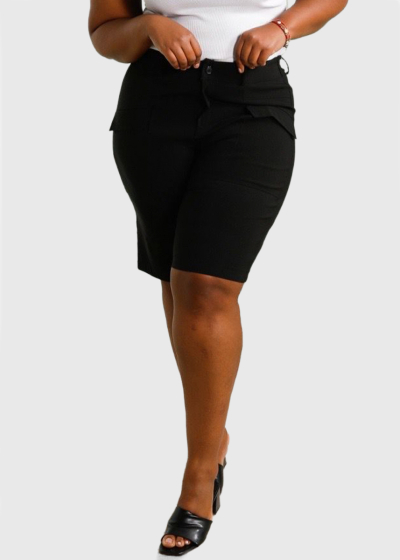 Tefia Plus Size black shorts
