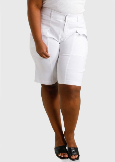Tefia Plus Size white shorts