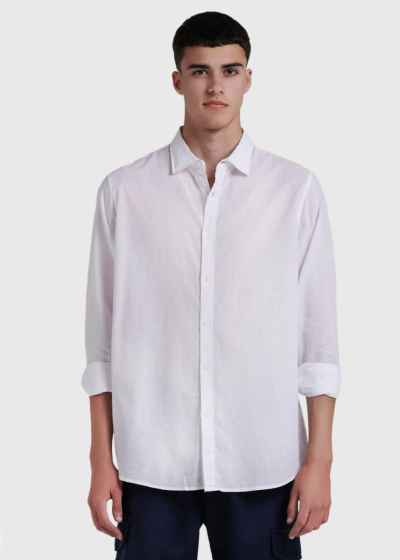 Weylin white linen shirt