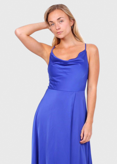 Enisa blue evening dress with split
