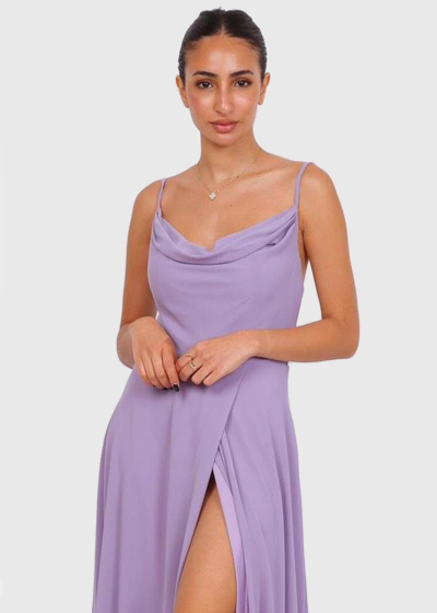 Tristessa violeta vakarkleita ar šķēlumu