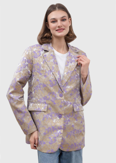 Enisa purple blazer in floral print