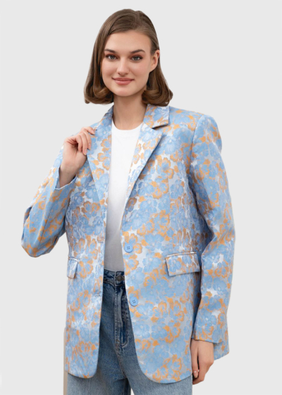 Enisa blue blazer in floral print