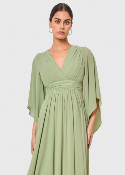 Windy light green long evening dress