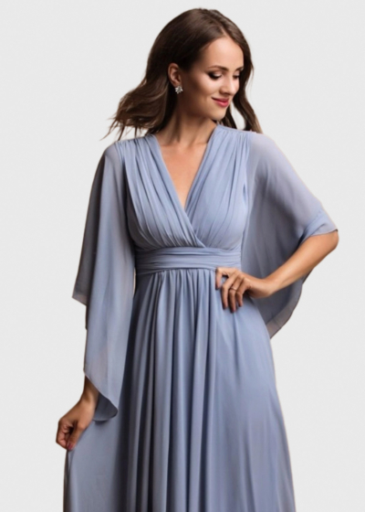 Windy blue long evening dress