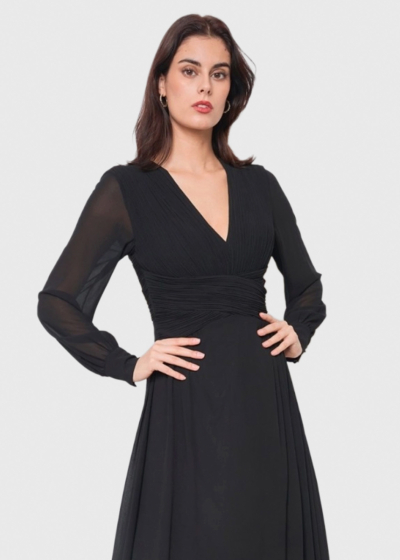 Stasis black long evening dress