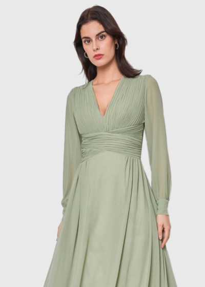 Stasis light green long evening dress