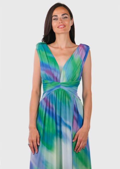 Revi long zipped evening dress