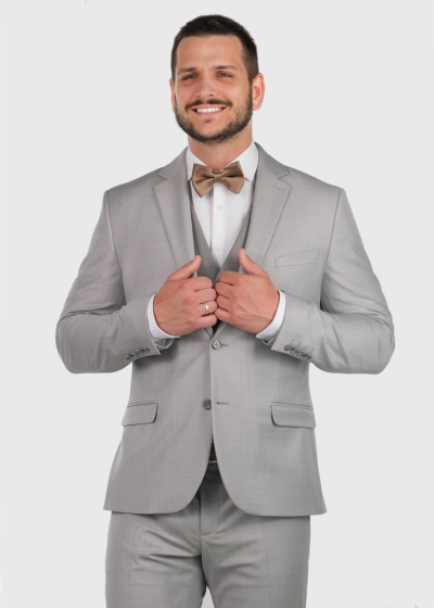 Torres grey Slim Fit men's woolen suit