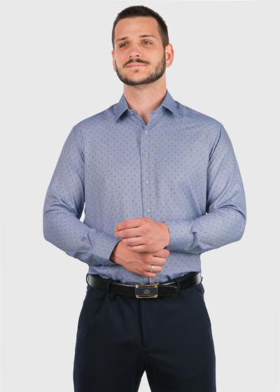 Firas dark blue mens printed shirt