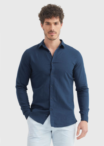 Sirius dark blue linen shirt