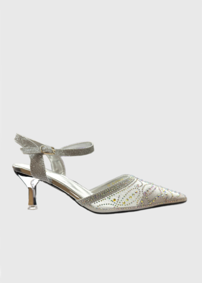 Siana silver sandals with rhinestones