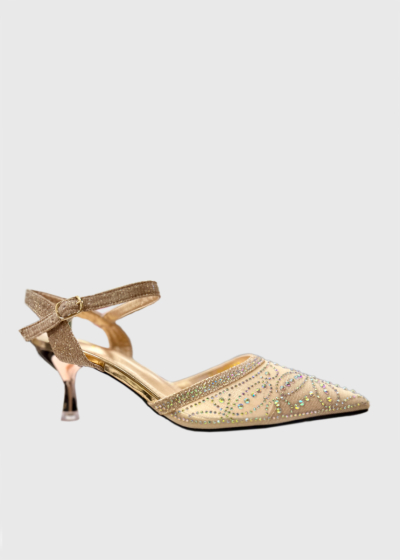 Siana gold sandals with rhinestones