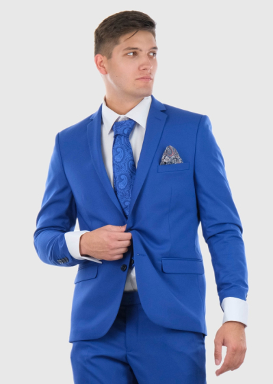 Abdieso Slim Fit blue men's suit