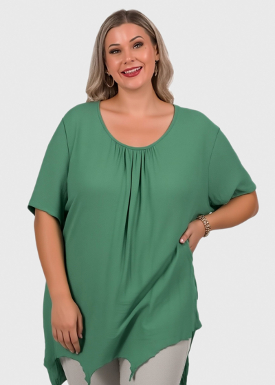 Kamini Lielo izmēru zaļa blūze