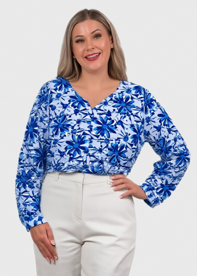 Shyama Lielo izmēru zila blūze 