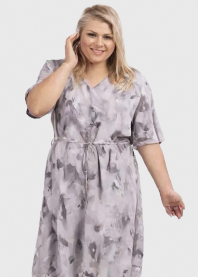 Sapphire Plus Size grey printed dress