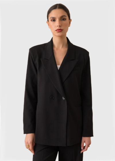 Anoush black blazer with buttons