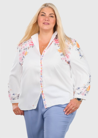Sierra белая блузка Большого размера с цветочным принтом
