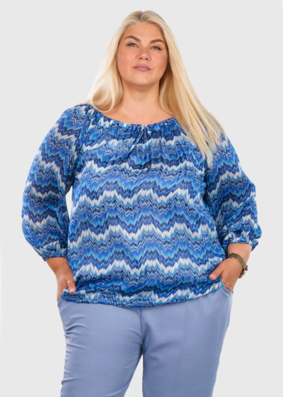 Kibriya Plus Size blue printed blouse
