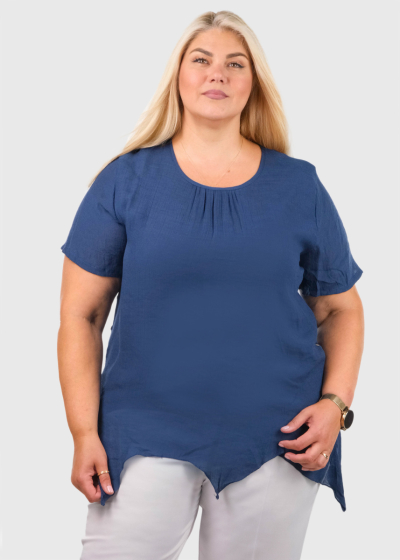 Kamini Lielo izmēru tumši zila blūze