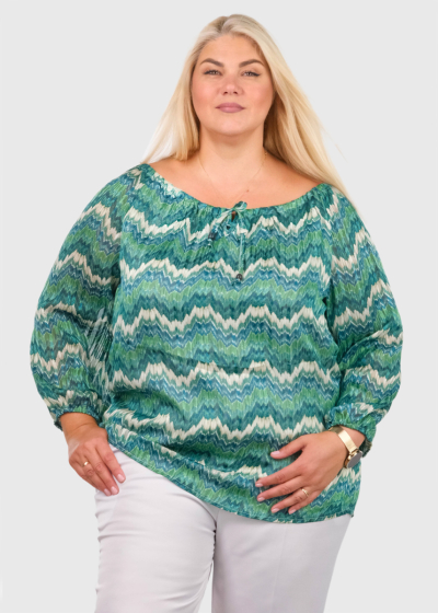 Kibriya Plus Size green printed blouse
