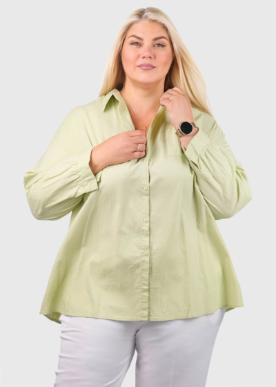 Amy Lielo izmēru gaiši zaļš krekls ar kabatām