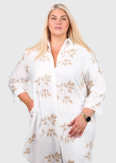 Asmita Plus Size white buttoned blouse