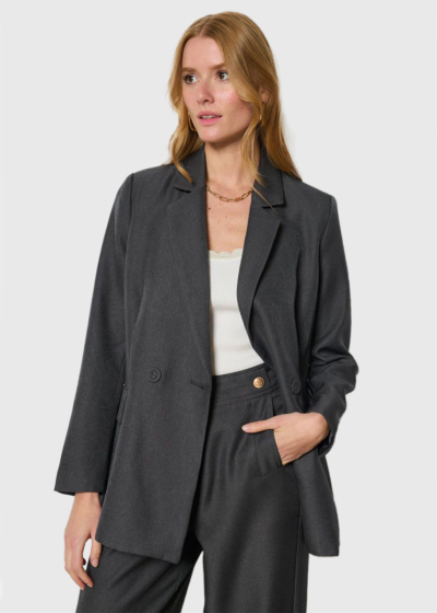 Clelia grey women's blazer with buttons