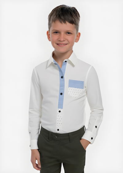 Seger белая рубашка с карманом