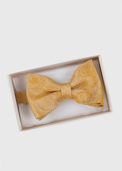 Yellow patterned bow tie