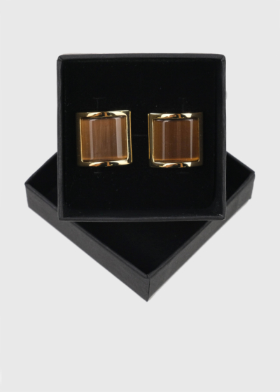 Gold-colored men's cufflinks