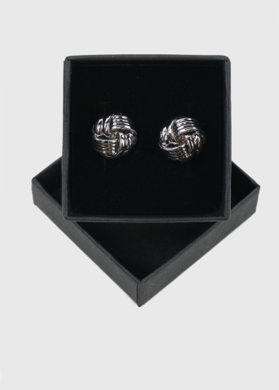 Silver-colored men's cufflinks