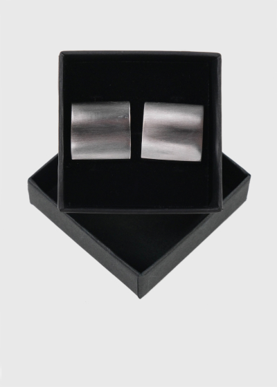 Silver square cufflinks