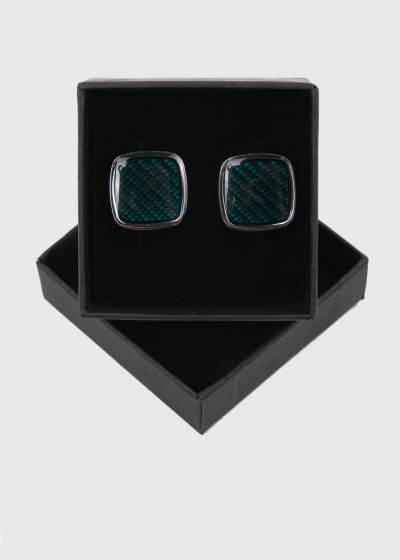 Dark green men's cufflinks
