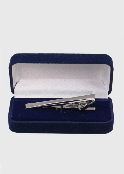 Silver-colored tie clip