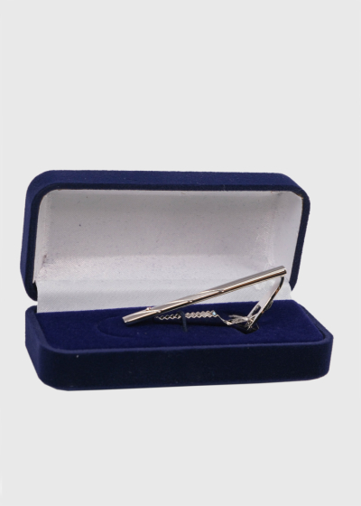 Silver-colored tie clip