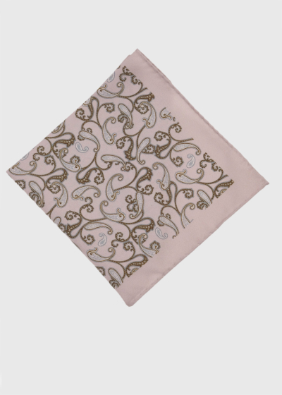 Beige printed pocket square