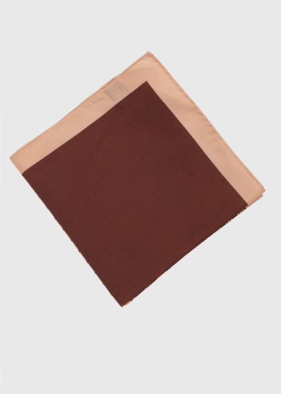 Brown printed pocket square