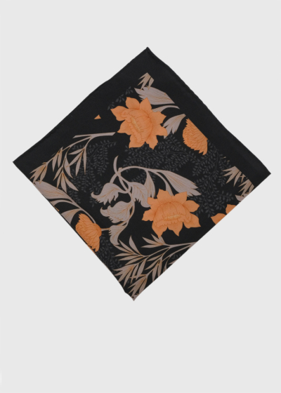 Black printed pocket square