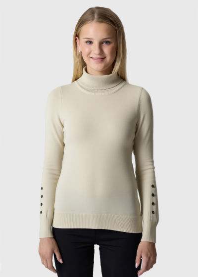 Satria beige high neck sweater