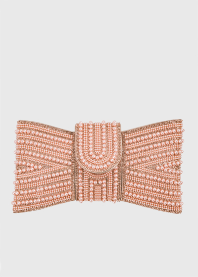 Jahana pink clutch with pearls
