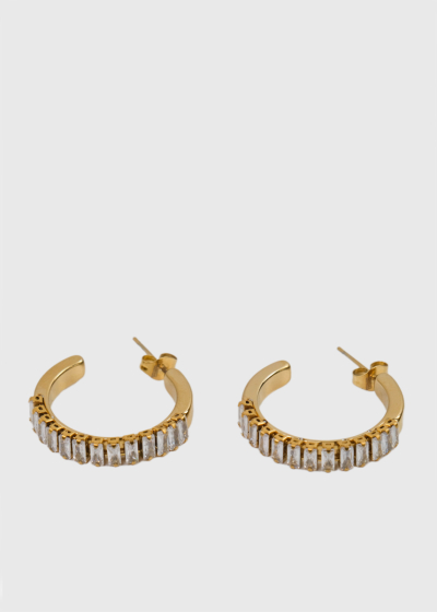 Rufa gold-colored earrings with crystals
