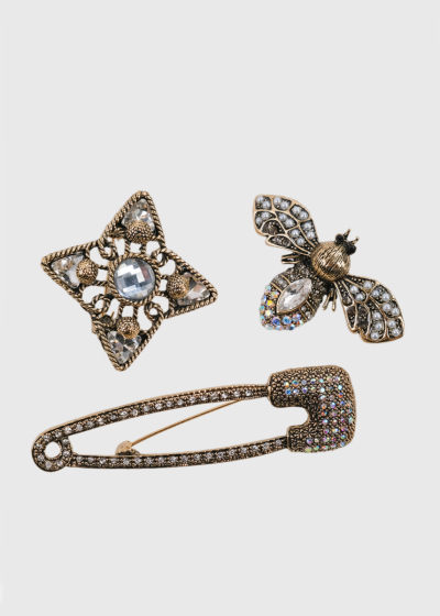 Paride brooch with crystals